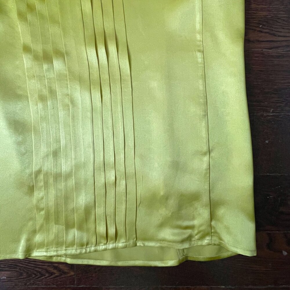Stunning Emanuel Berg Citrine Yellow 100% Silk Short Sleeve Blouse-8 - Picture 5 of 9
